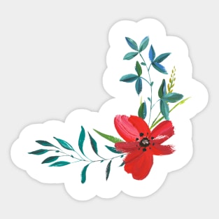 Red Flower Sticker